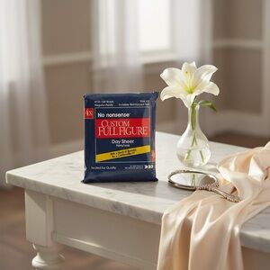 No Nonsense Custom Full Figure Vintage Size 4x Off Black Day Sheer Pantyhose